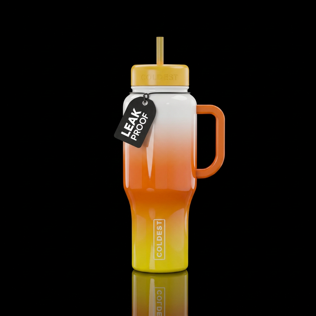 Candy corn ombre glossy water bottle design
