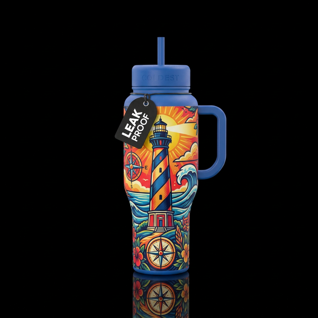 Cape Hatteras bright and vibrant colors with prett... water bottle design