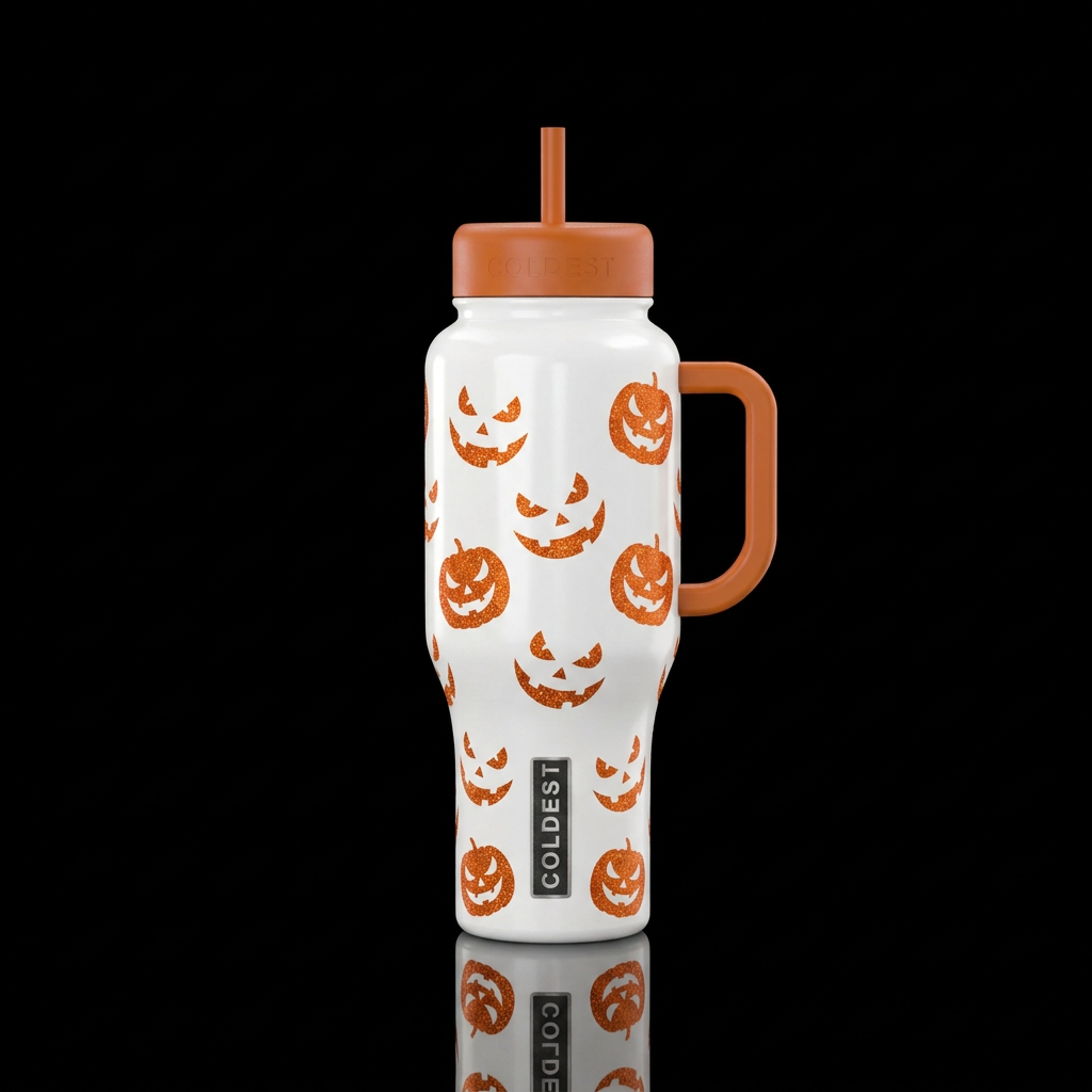 Spooky Pumpkins water bottle design