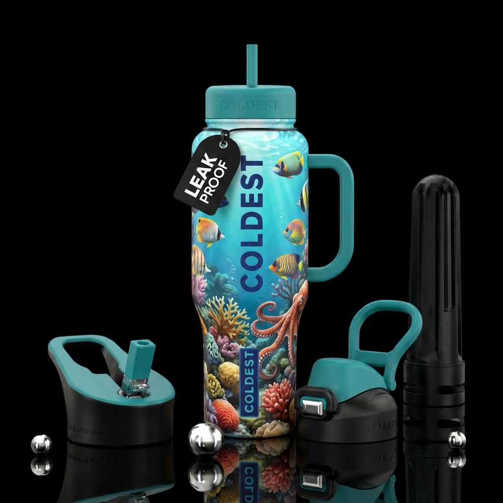 Sea life water bottle design