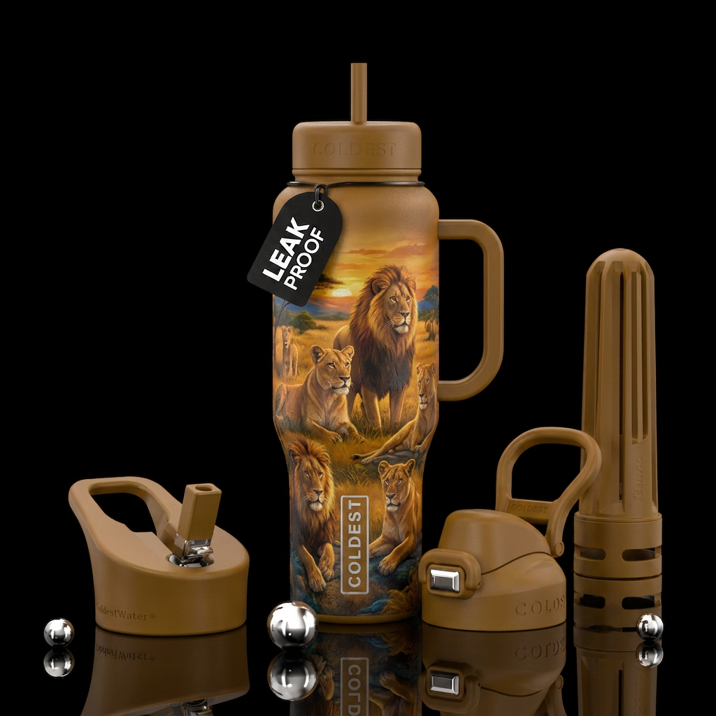 Lions water bottle design