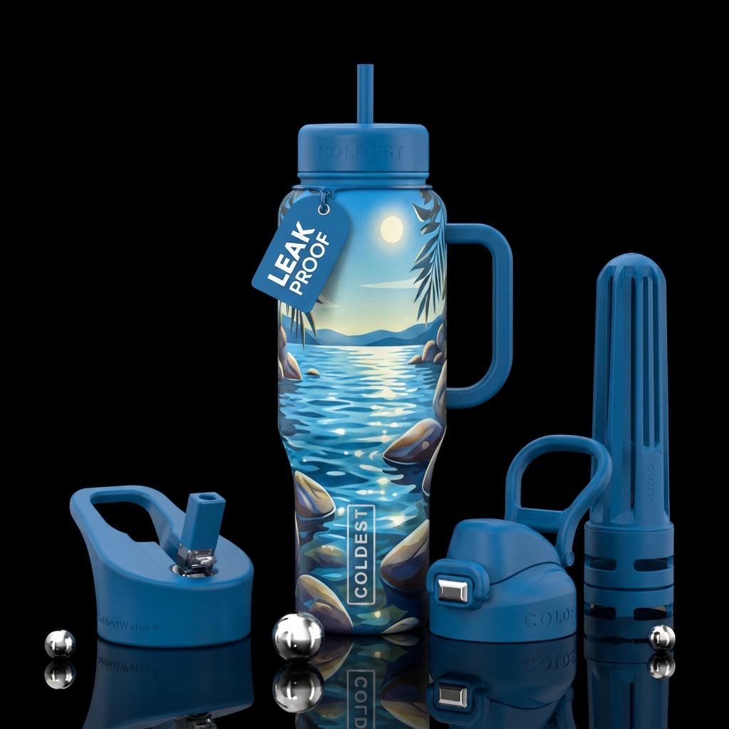 Lake day water bottle design