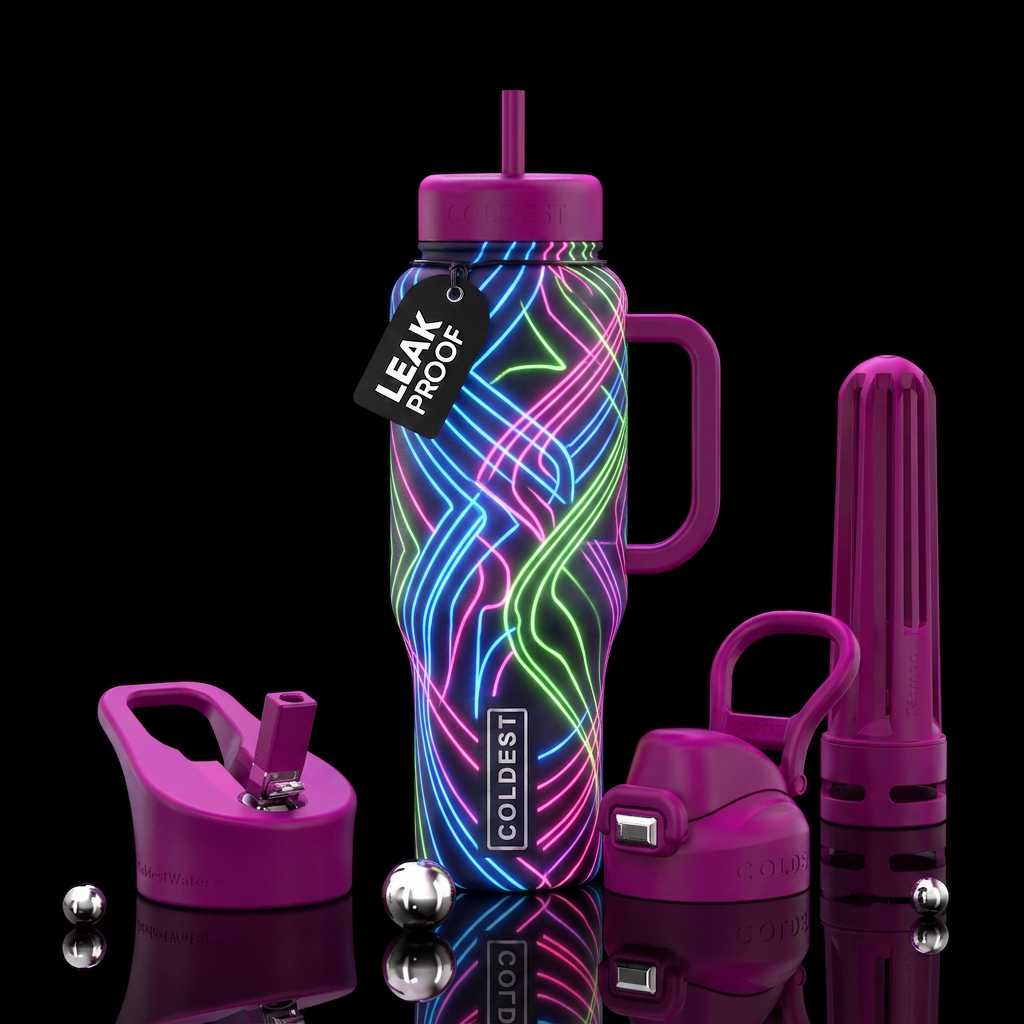 Neon water bottle design