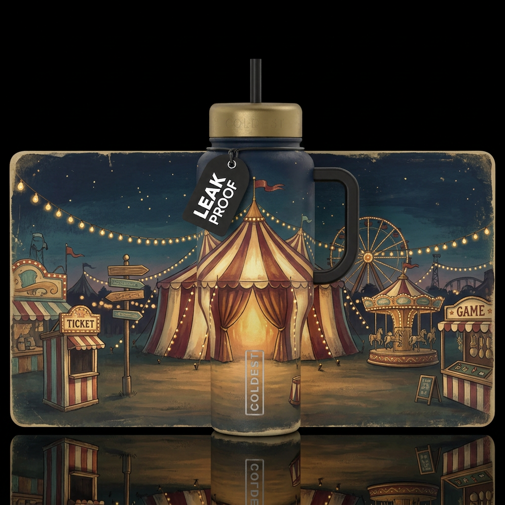 Midnight Carnival water bottle design