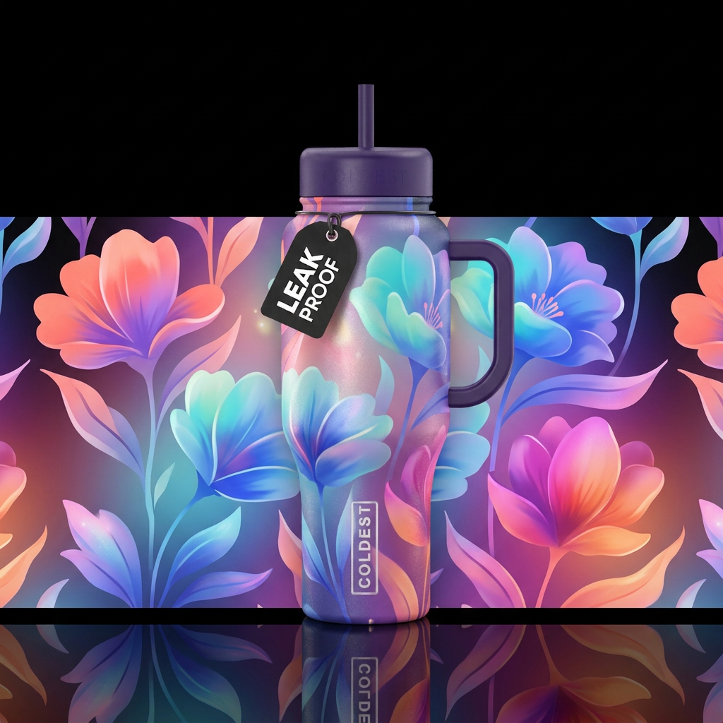 Vivid Floral water bottle design