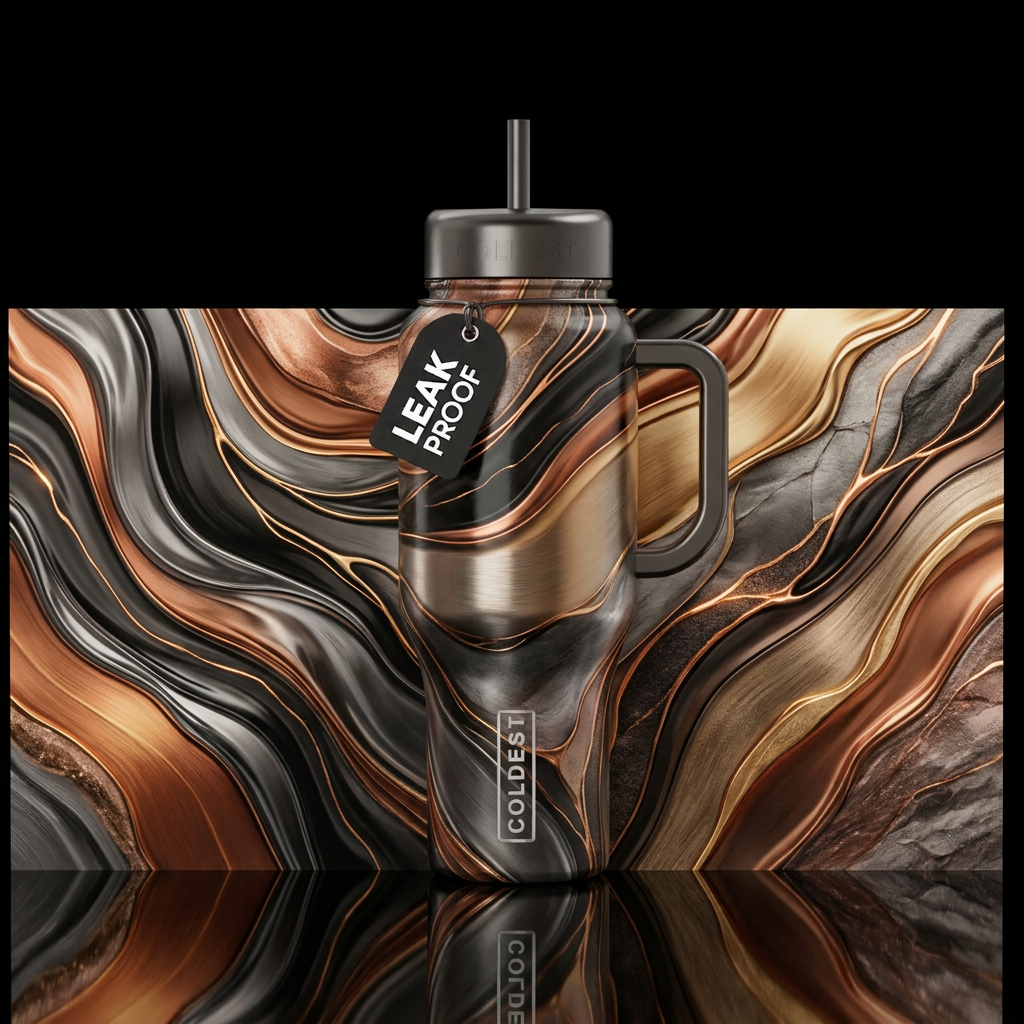 Molten Metals water bottle design