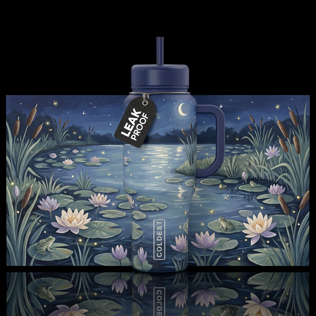Midnight Pond water bottle design