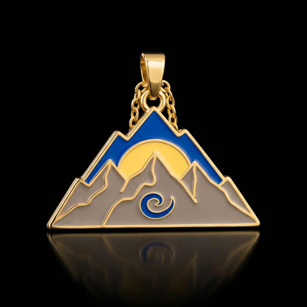 Mountain sunset water bottle design