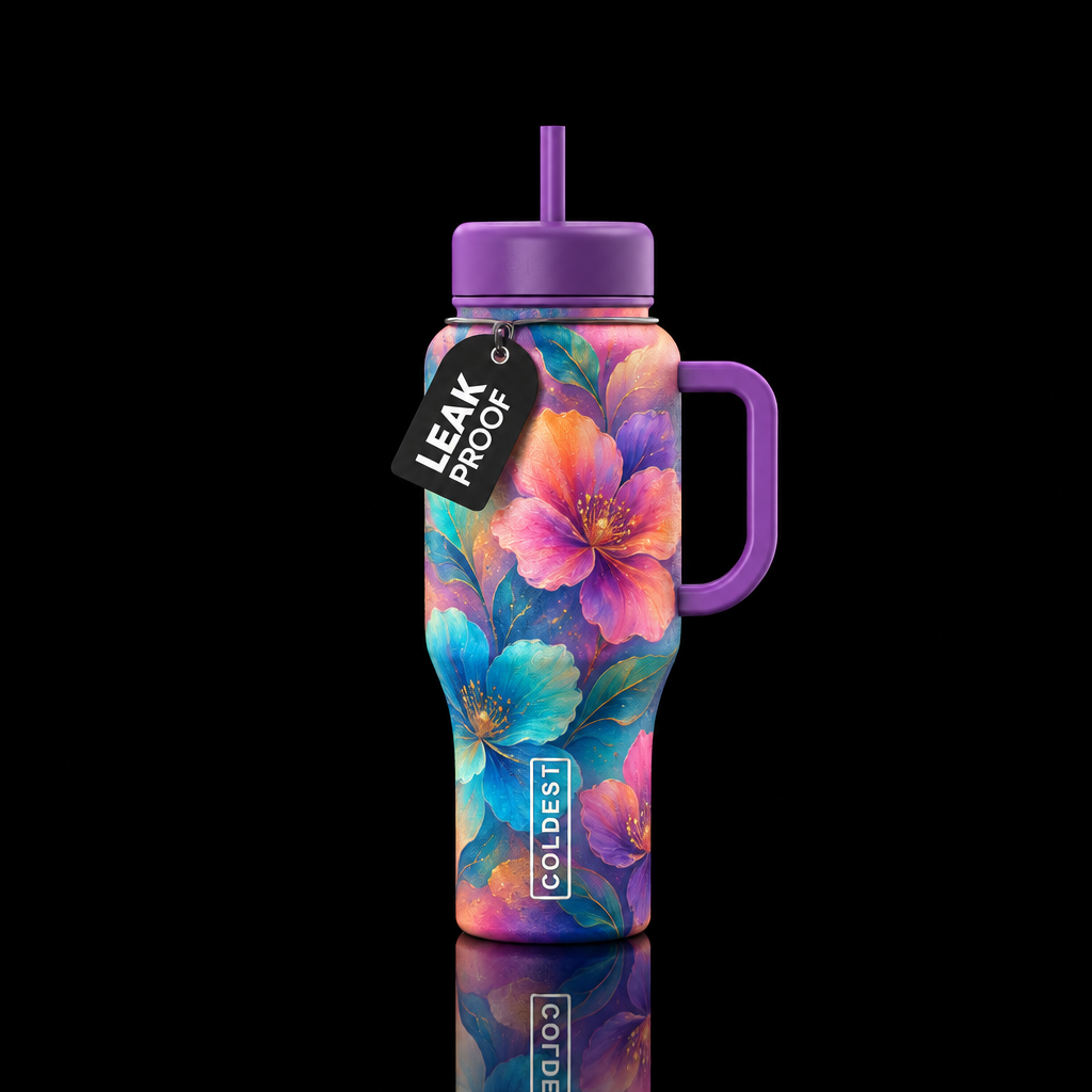 Warm Floral Delight water bottle design