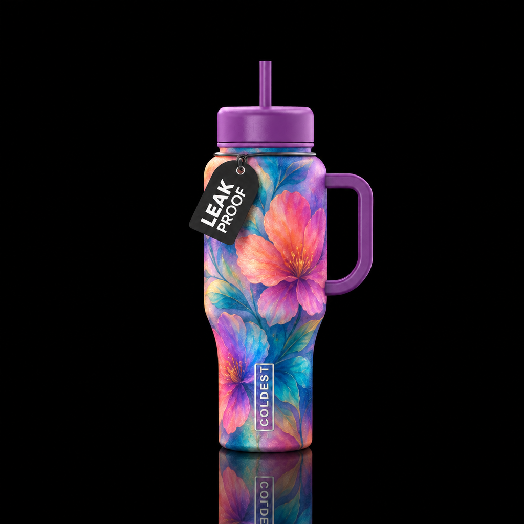 Floral Warmth water bottle design