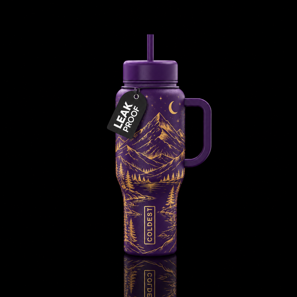 Midnight Mountains water bottle design