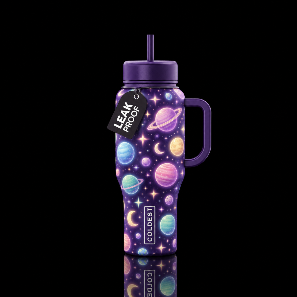 Glowie Planets water bottle design