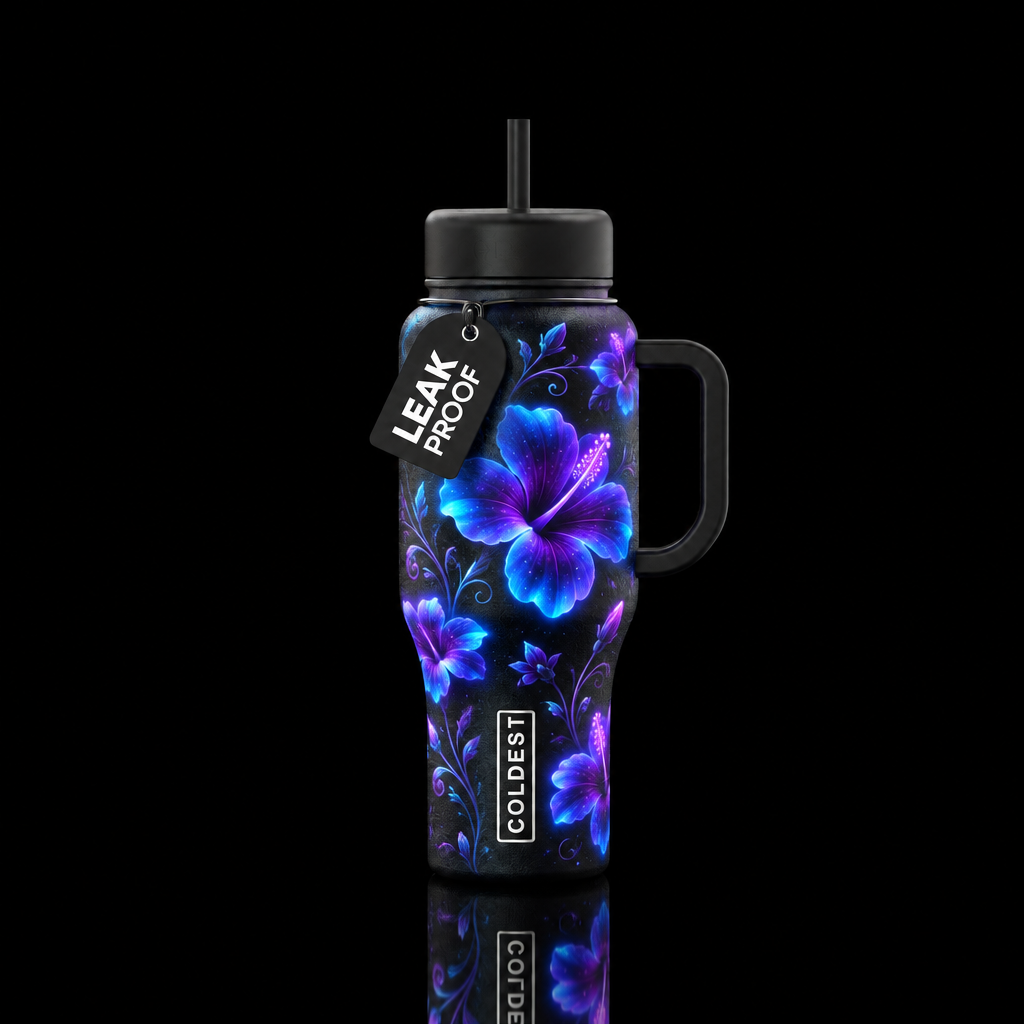 Night Floral water bottle design