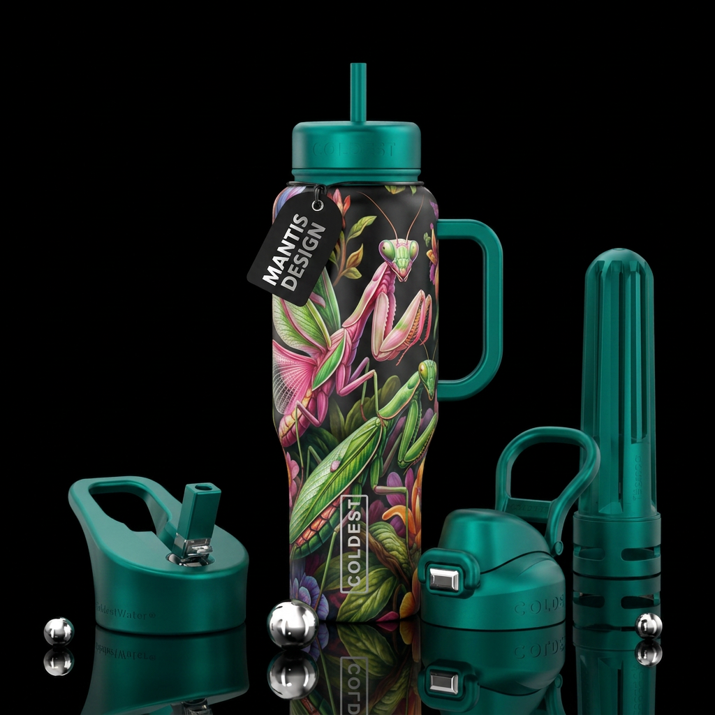 Mantis water bottle design