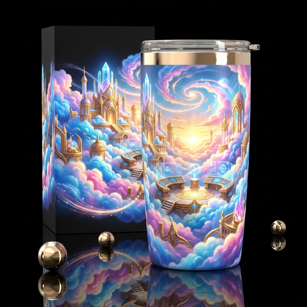 Sky kingdom water bottle design