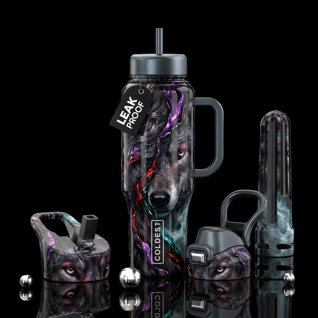 Wolf water bottle design