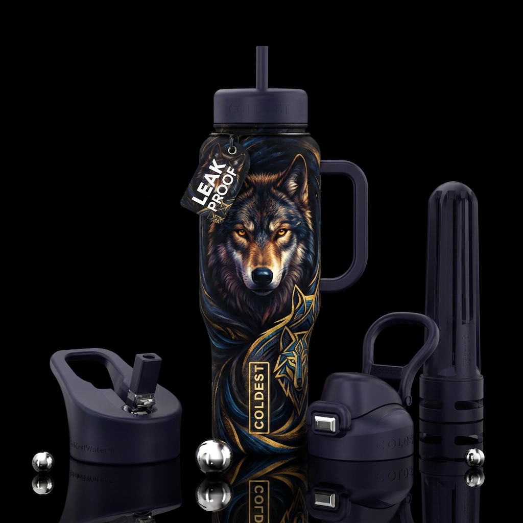 The wolf water bottle design