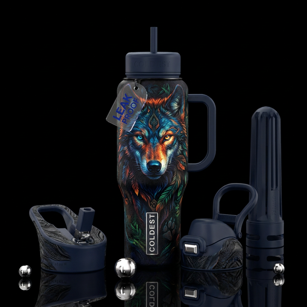 Wolf water bottle design