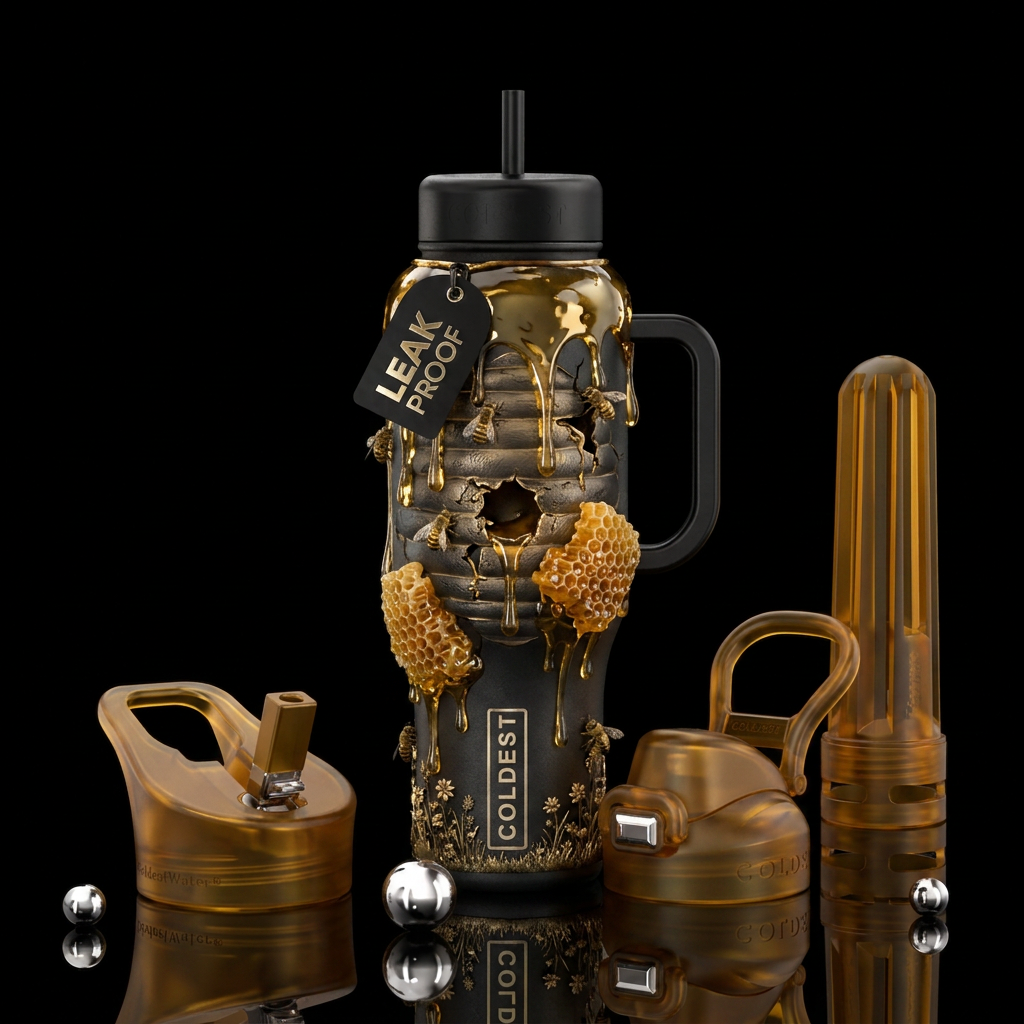 Bee hive water bottle design