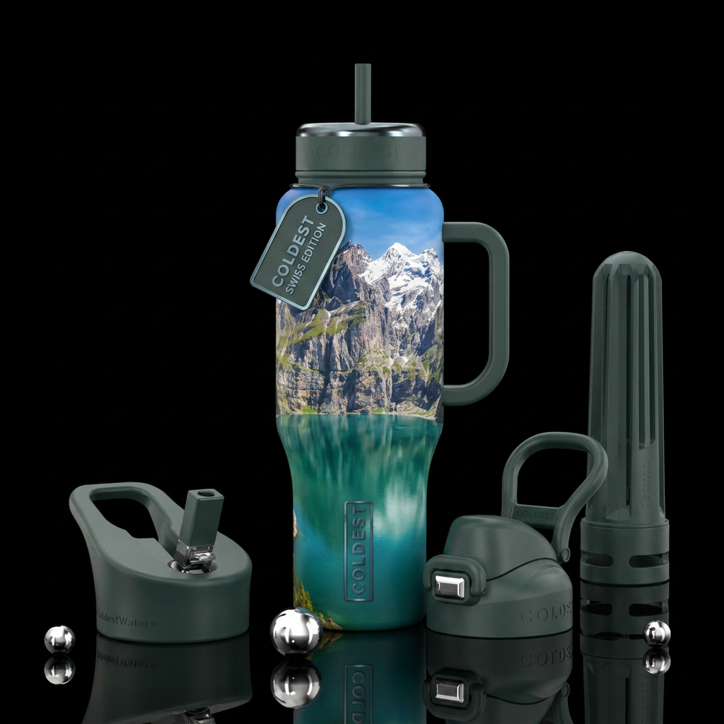 Oeschinen Lake, water bottle design