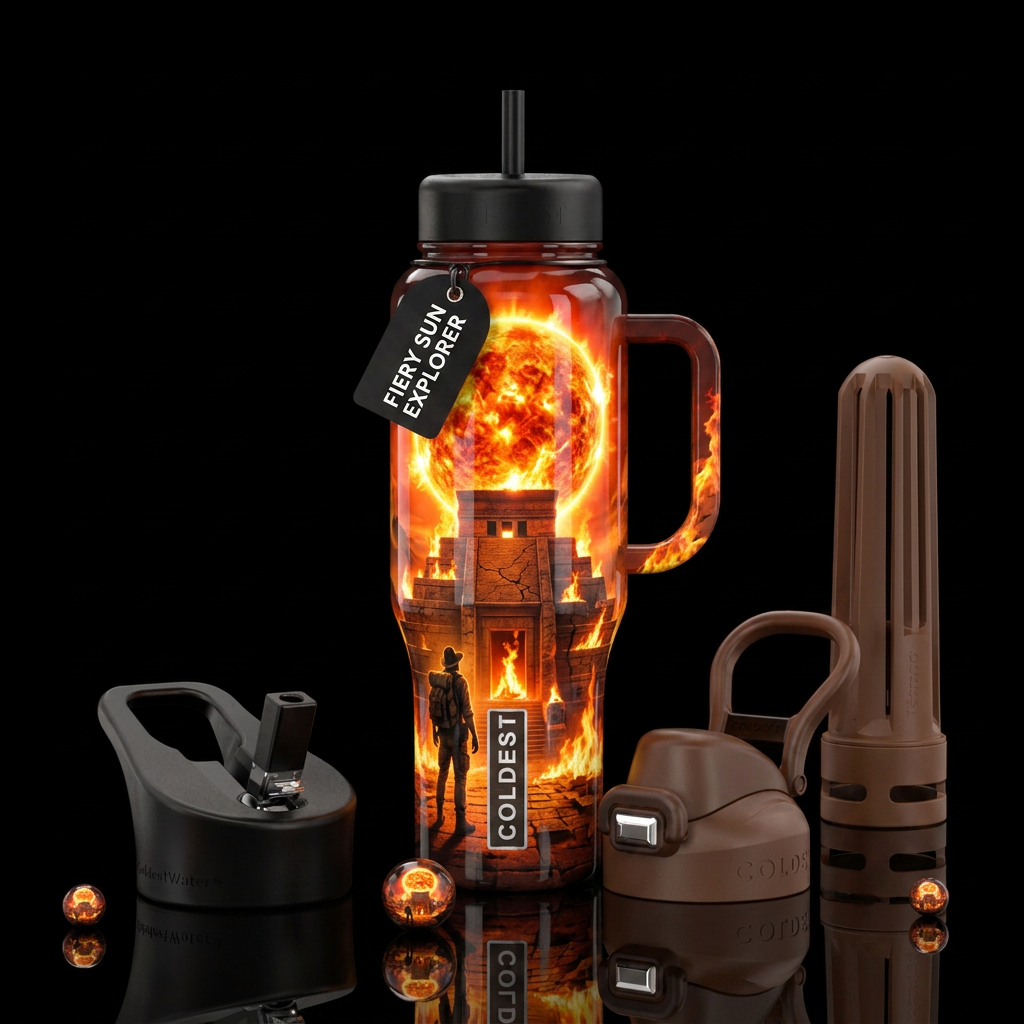 Exploding sun water bottle design