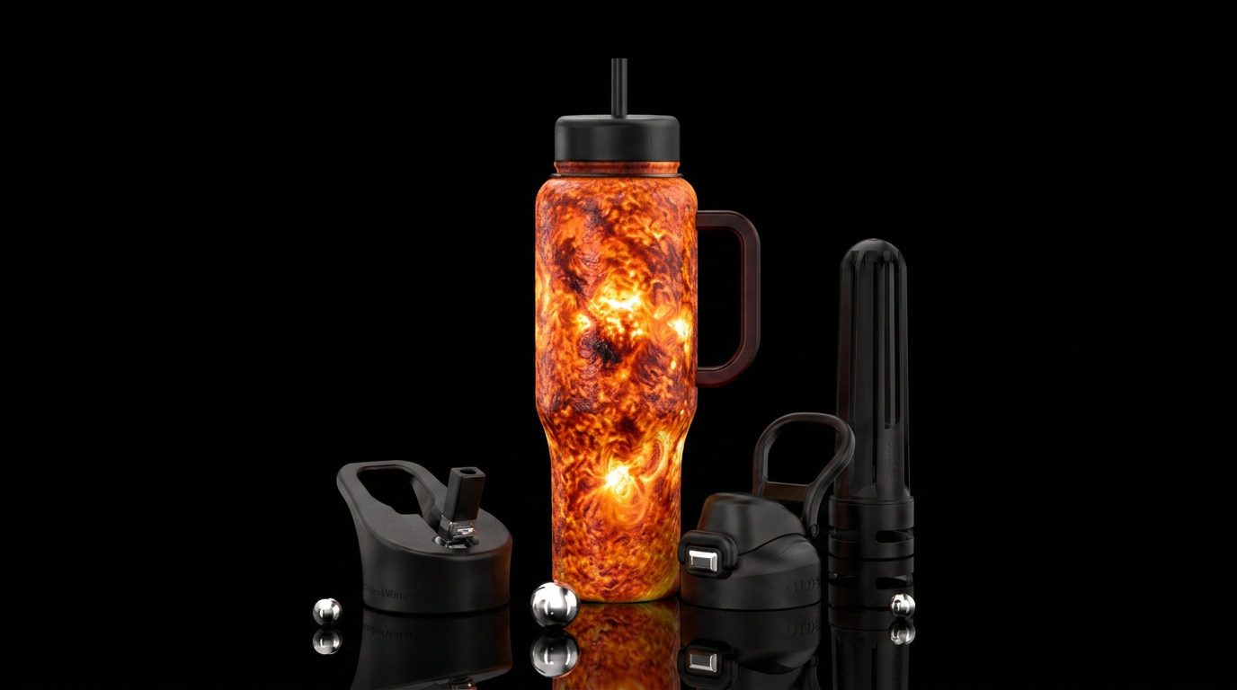 Exploding sun water bottle design