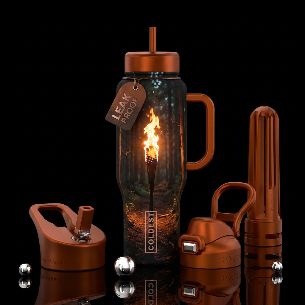 Torch water bottle design