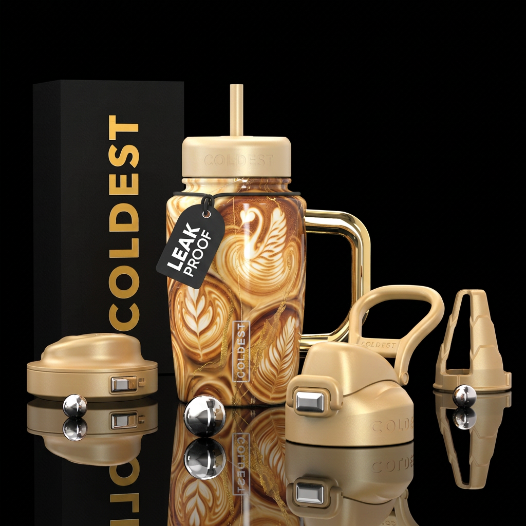 Latte art water bottle design