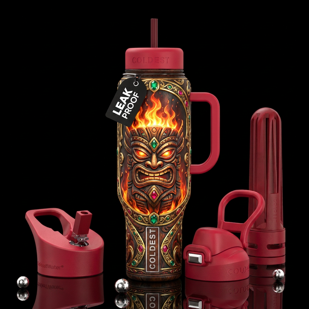 Tiki water bottle design