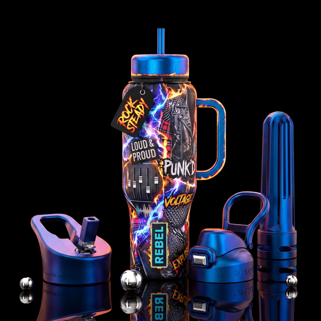 Punk rock water bottle design