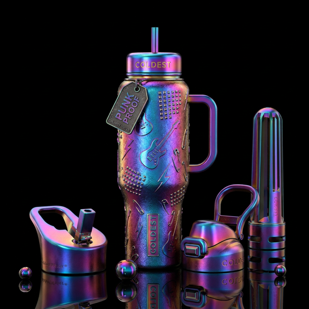 Punk rock water bottle design