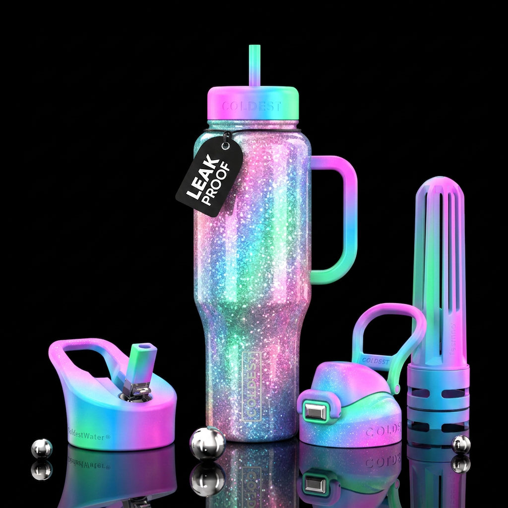 Sparkly water bottle design