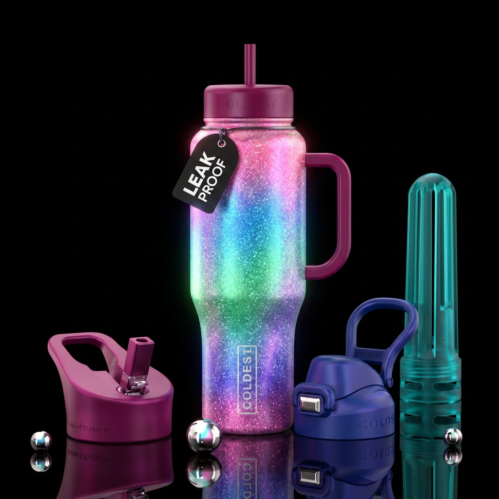 Sparkly water bottle design