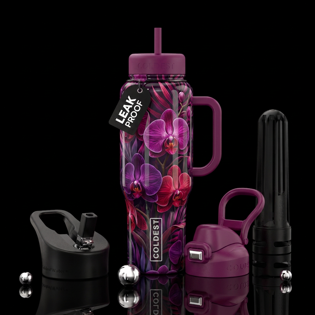 Orchids water bottle design