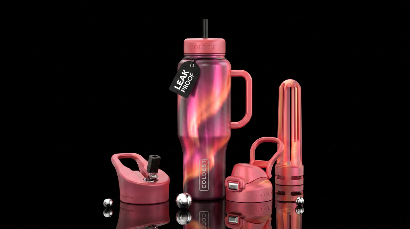 Northern lights water bottle design