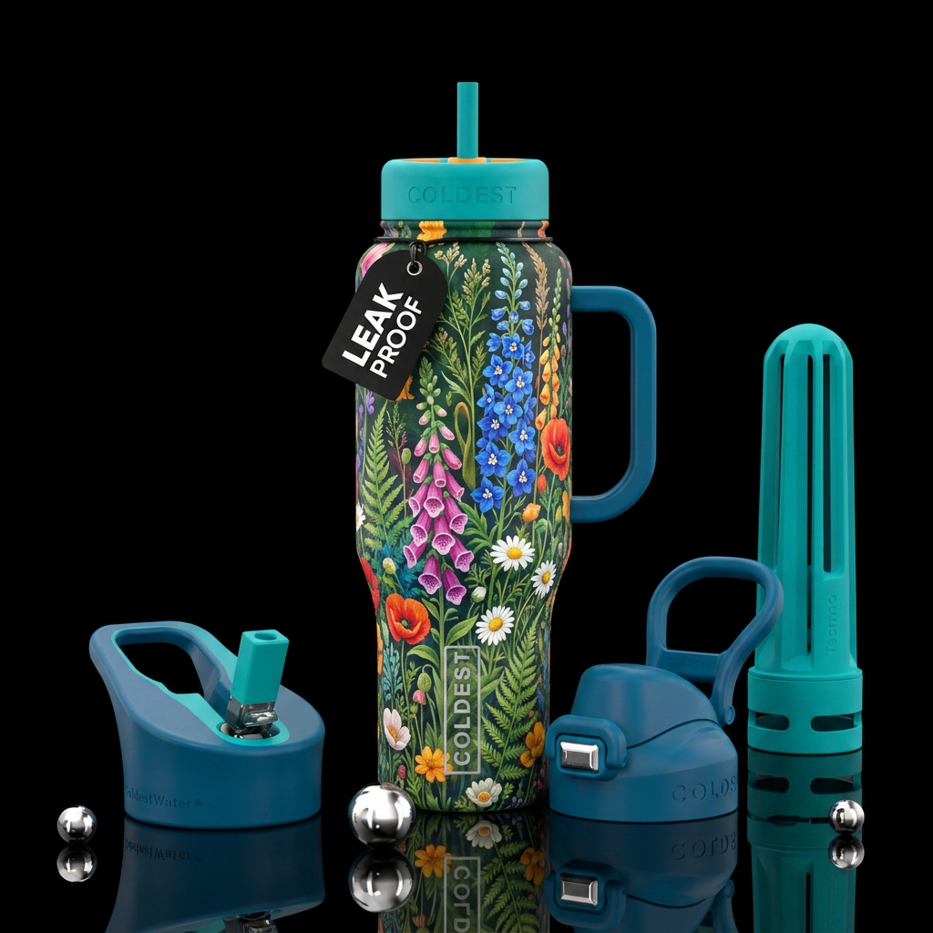 Flowers water bottle design