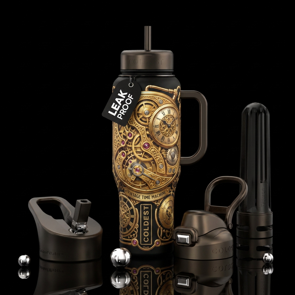 Time Machine water bottle design