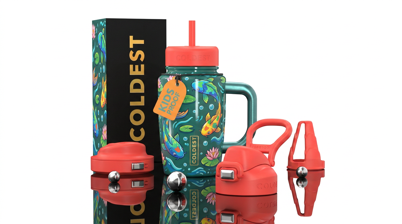 Kids koi fish water bottle design