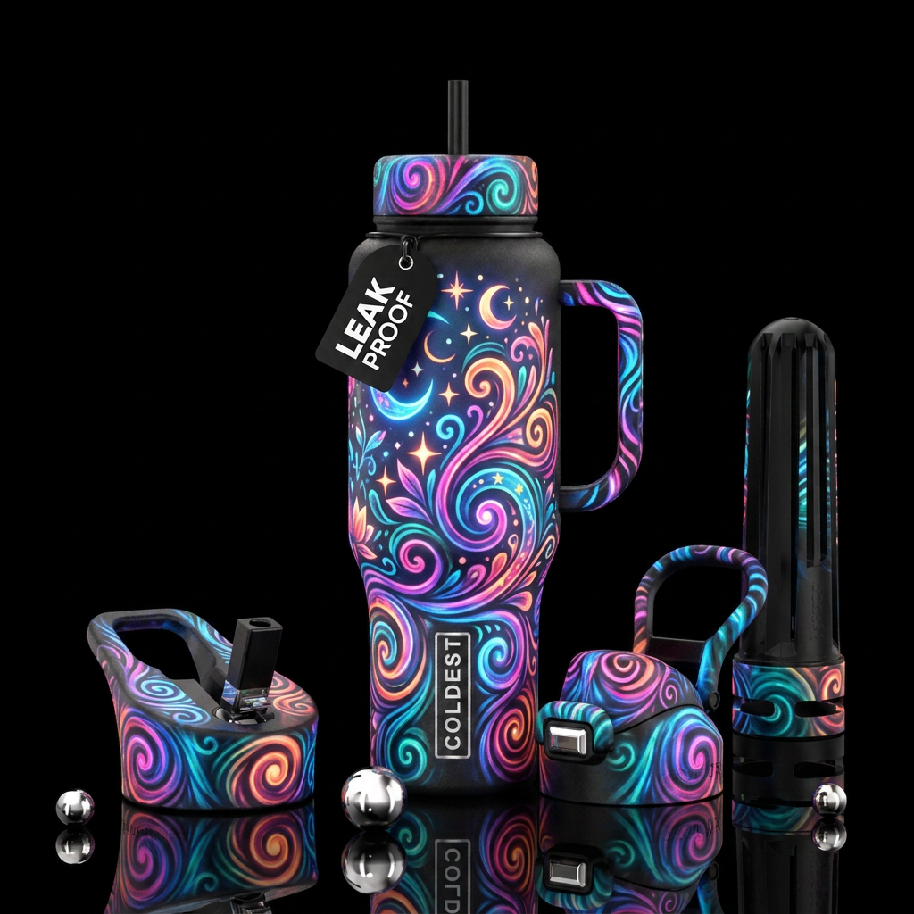 Glowie art water bottle design