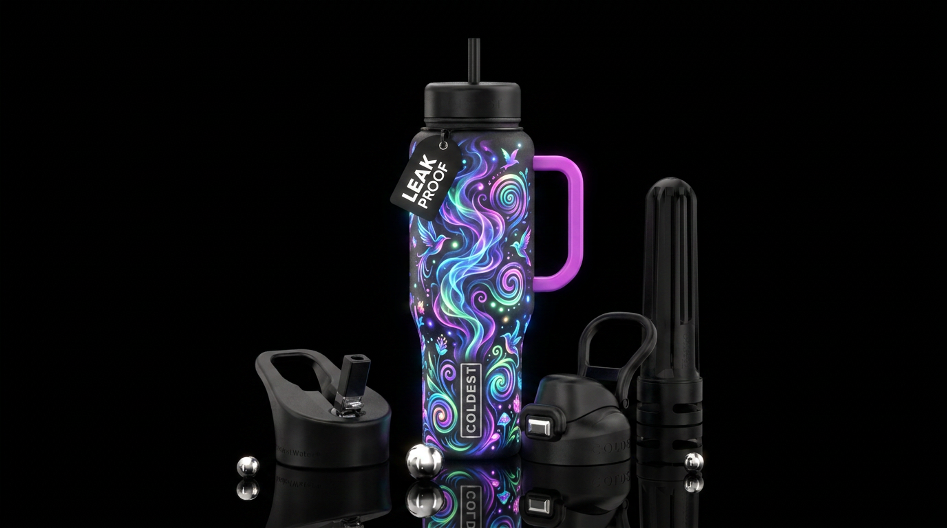 Glowie art water bottle design