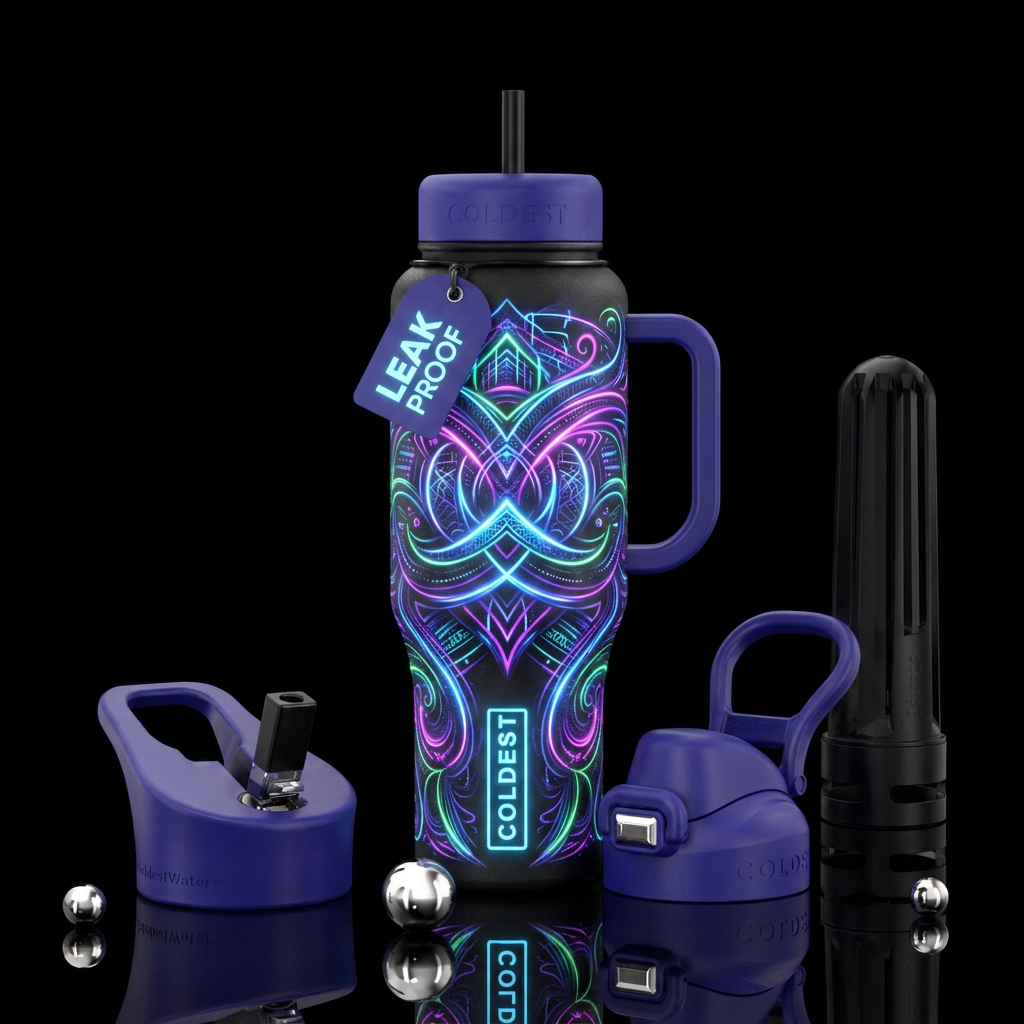 Glowie art water bottle design