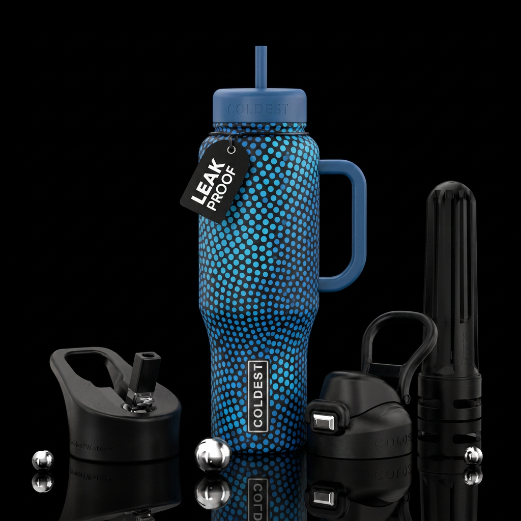 Dot art water bottle design
