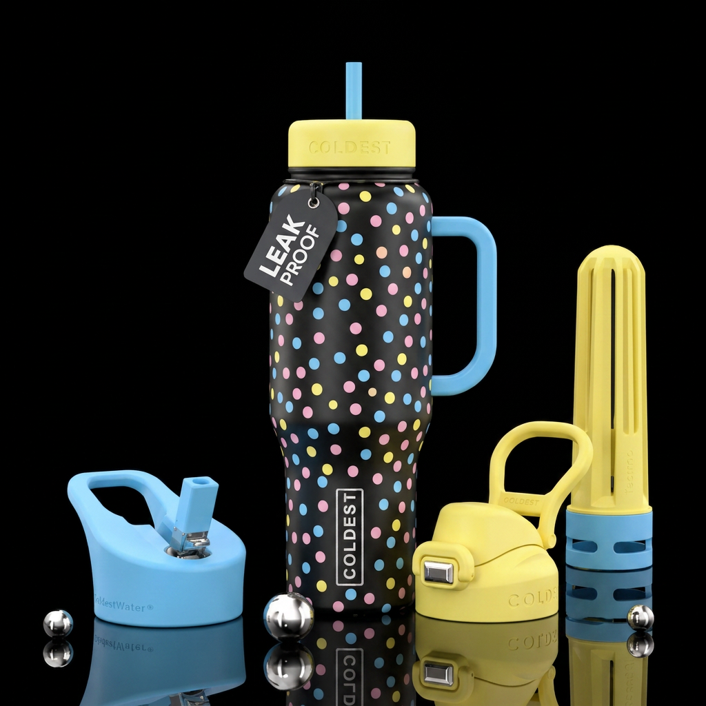 Polkadots water bottle design