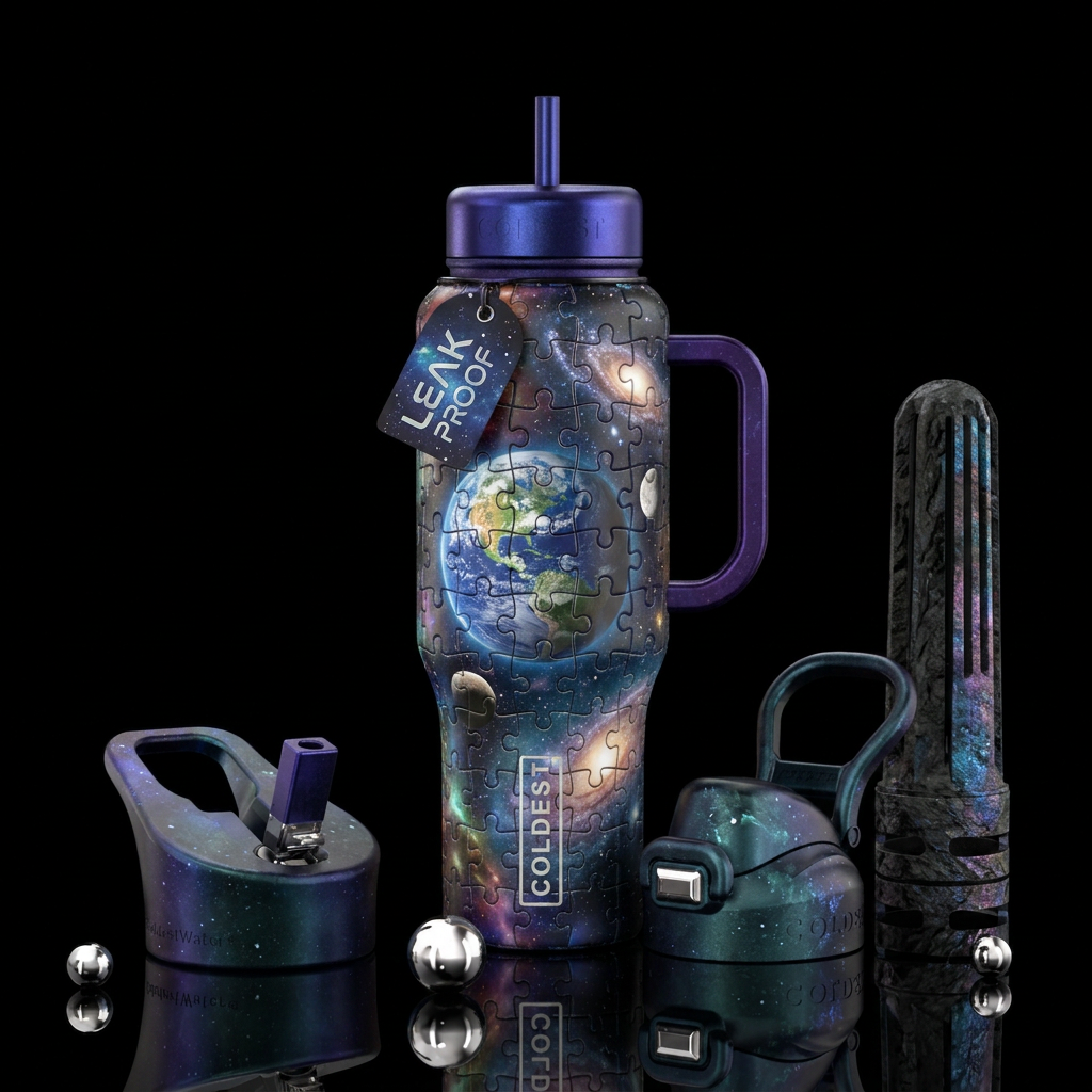 Space puzzle 🧩 water bottle design