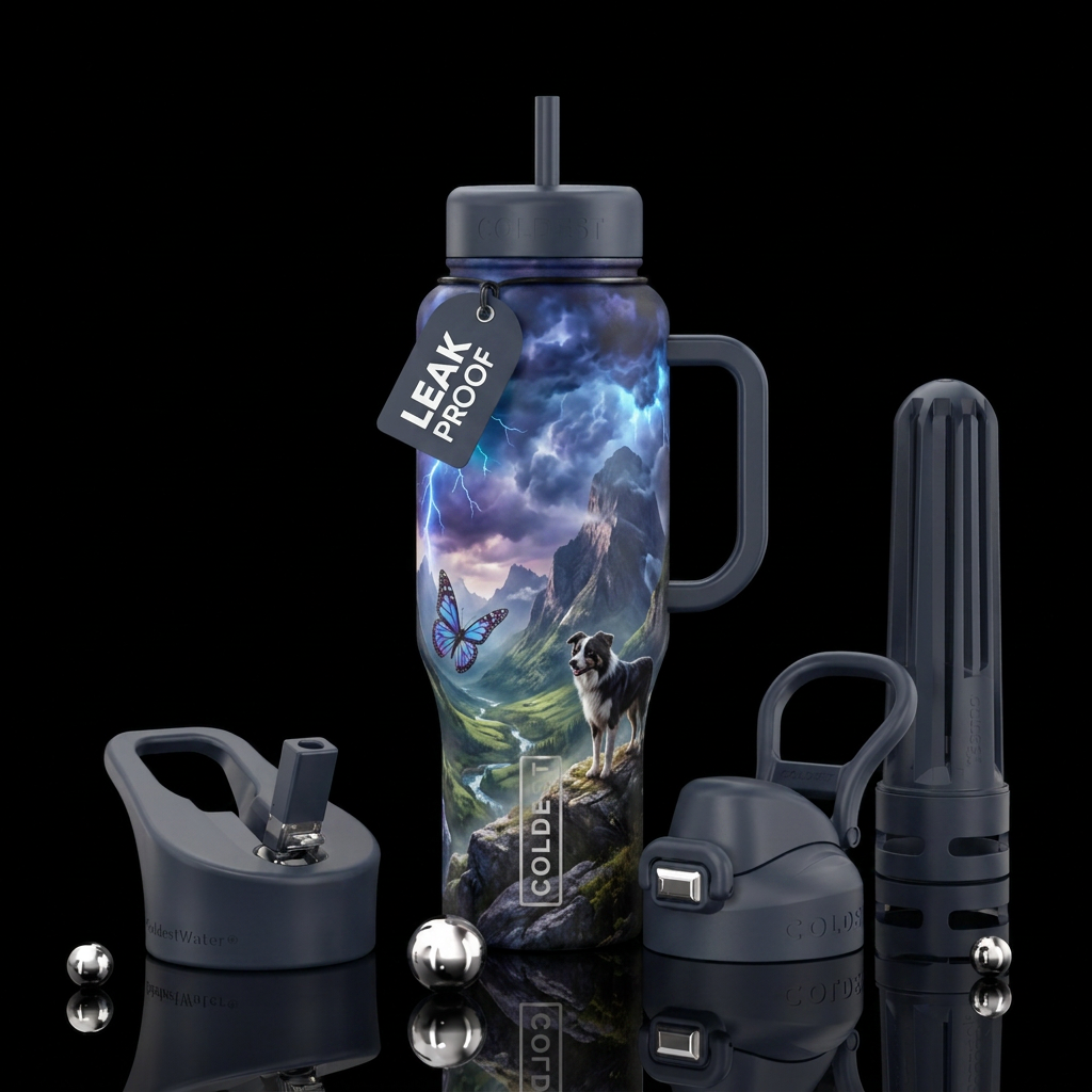 Stormy day water bottle design