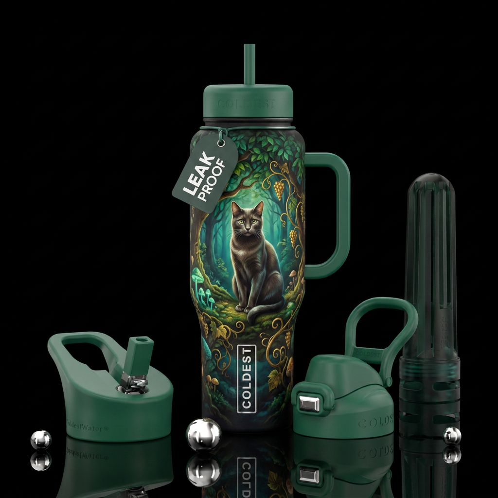 Cat water bottle design