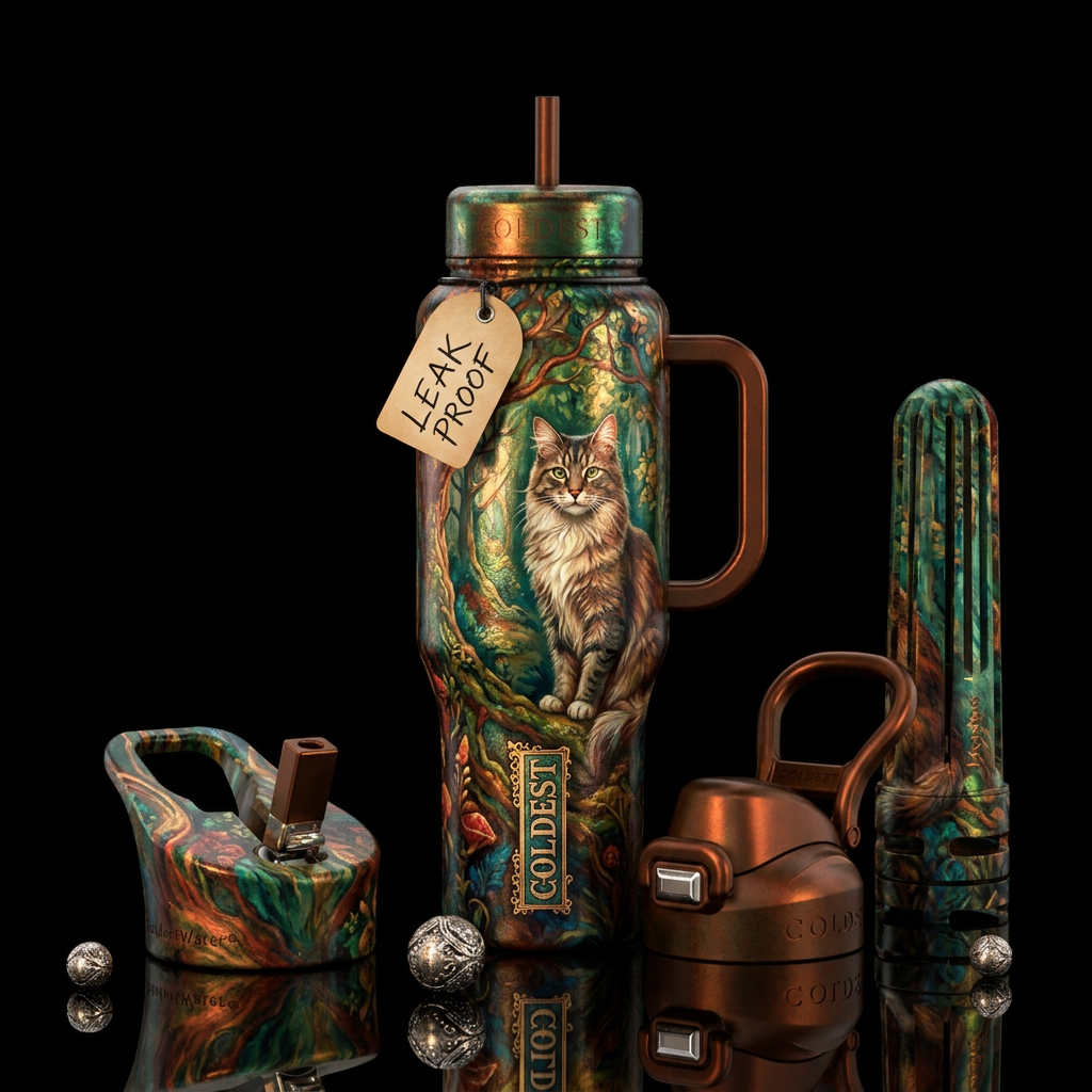 Cat water bottle design