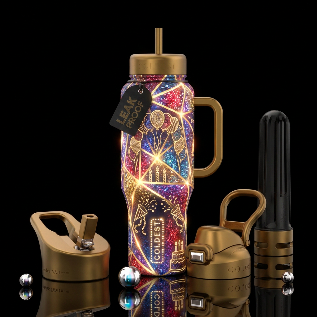 Happy birthday water bottle design