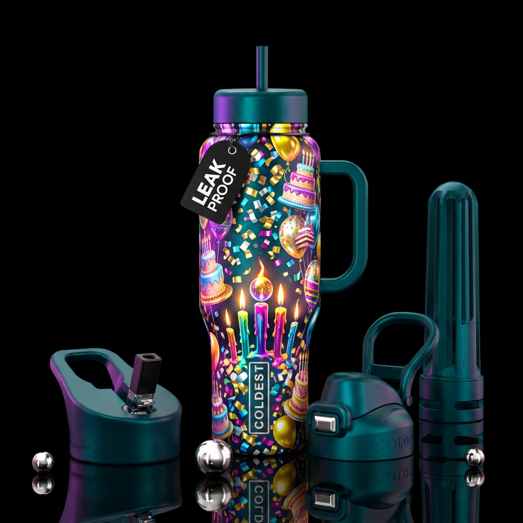 Happy birthday water bottle design