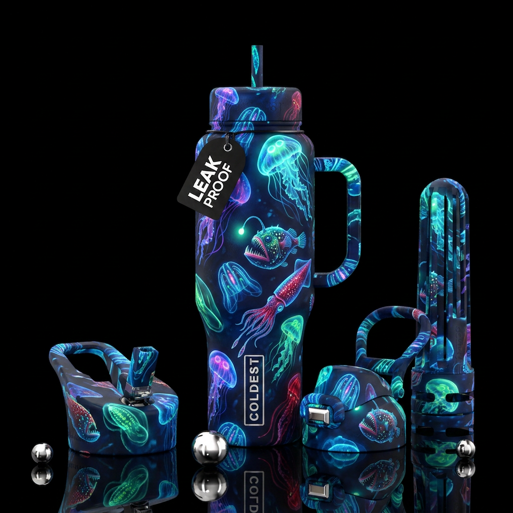 Glowie waters water bottle design